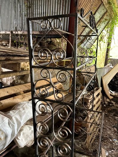 Vintage Iron Shelving Unit Ornate Scrollwork