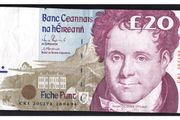 1994 Ireland IR20 Daniel O Connell Banknote Series C. Note issued 28/04/94. Serial number CKI205193