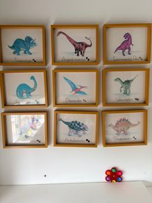 Dinosaur prints and frame