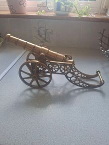 vintage brass cannon