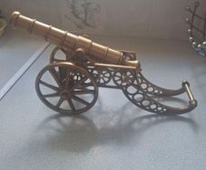 vintage brass cannon