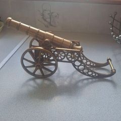 vintage brass cannon