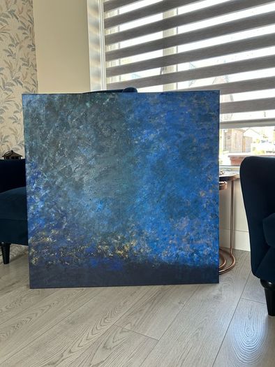 Extra large blue abstract painting
