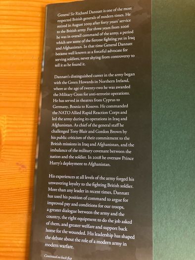 War book: 'Leading from the front.The autobiography' by General Sir Richard Dannatt