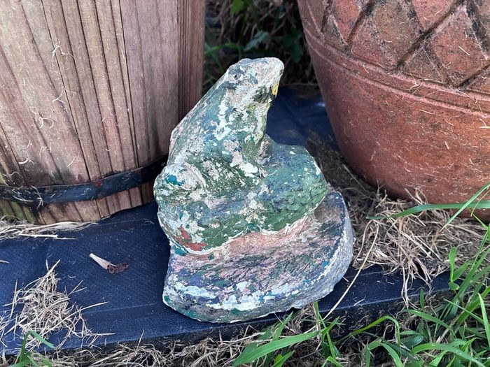 Concrete garden frog