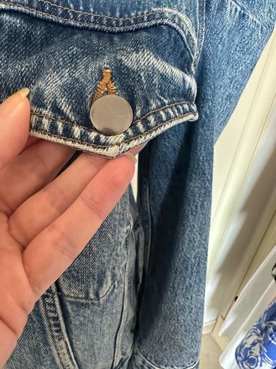 Frame Rosette puff sleeve denim jacket - sz 14-16
