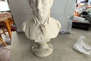 Mozart , A. GIANNELLI Alabaster Bust 23 CM. tall on marble plinth.