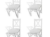 Dining Chairs 4 pcs White Pinewood