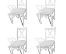 Dining Chairs 4 pcs White Pinewood