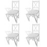 Dining Chairs 4 pcs White Pinewood Image 2