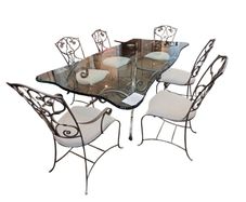 Classy solid glass dining table and 8 chairs