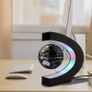 Levitating Globe, C Shape Floating Globe With LED Lights Magnetic Field Levitation World Map Globe Gravity Educational Gift Home Office Desk Decoration (Black) Image 7