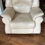 Free cream leather sofas & chair Image 5