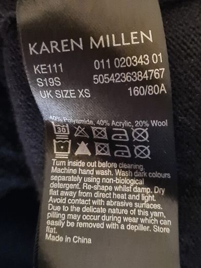 womens KAREN MILLEN  jumper shawl knitted wool blend Size XS extra small