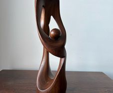 Mother and a Child Wooden Abstract Sculpture