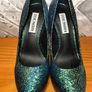 Steve Madden Dejavu Green/Blue Glitter Mermaid Scale Pattern Stiletto High Heel Shoes UK5 EUR38   S-E Image 4