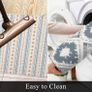 Runner Area Rug 60x130 cm Blue Cotton Area Rug Washable Woven Area Rugs with Tassels, Printed Indoor Area Rug Runners for Hallways, Kitchen, Modern Rugs for Living room, Bedroom, Laundry (FREE POSTAGE) Image 4