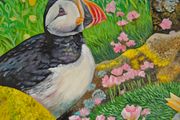 ,,Puffin at Saltee Island'' | oil Painting | Framed