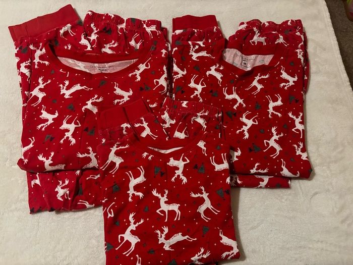 matching family Christmas pyjamas x3