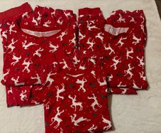 matching family Christmas pyjamas x3