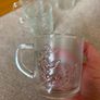 Set of 4 Vintage Clear Glass Floral Mugs Image 2