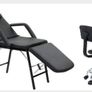 Adjustable Faux Leather Massage Table For Cosmetic with Salon Chair Black Image 3