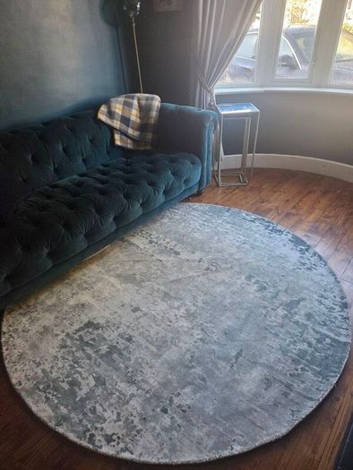 Rug, Green Silver Circular rug