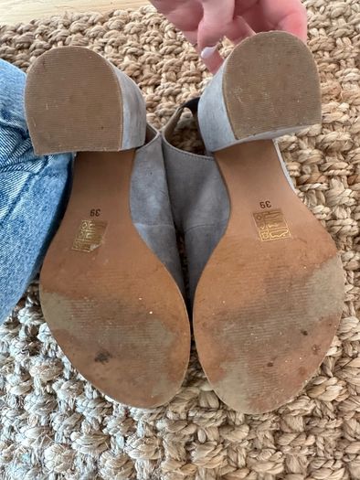 Carvela grey suede sling back