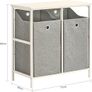 Double Laundry basket   Free-standing Laundry Basket, Dirty Laundry Basket for Laundry Bathroom, with Shelf, 2 Compartments and 2 Removable Laundry Bags Image 2
