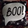 Bedlam Brand Boo Halloween Cushion in Black Image 5