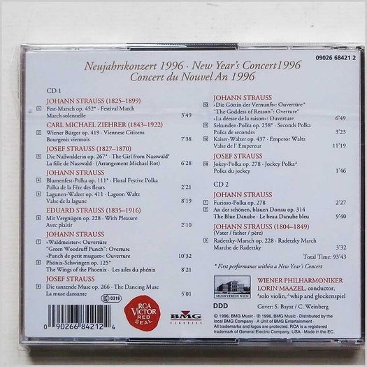 New Year's Concert 1996. 2 x CD. Free Postage!