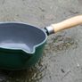 Vintage Cast Iron Sauce Pan W/ Wood Handle Image 2