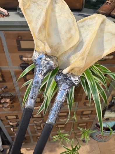 1 Soldered Witchy Odd Badger Scapula Bone Hair Pins