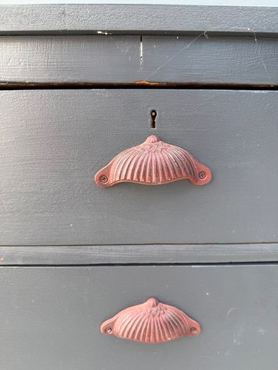 Vintage 4-Drawer Bedside Chest - Farrow & Ball Railings