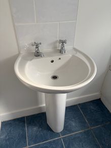 Sink and Pedestal and Taps