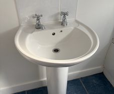 Sink and Pedestal and Taps