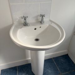 Sink and Pedestal and Taps