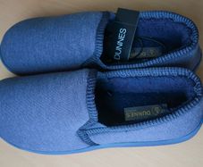 Memory Foam Full Back Blue Loafer Slippers | Size 6 UK, Brand New!