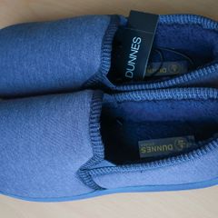 Memory Foam Full Back Blue Loafer Slippers | Size 6 UK, Brand New!