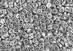 Silver Acrylic Round Alphabet Beads