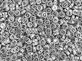 Silver Acrylic Round Alphabet Beads