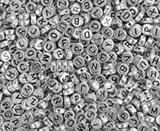 Silver Acrylic Round Alphabet Beads