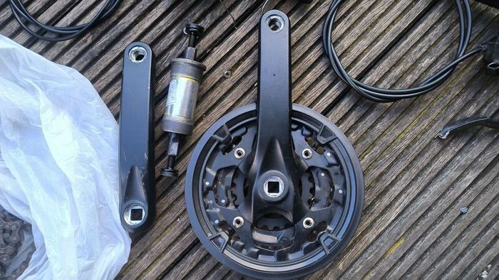 bike parts Shimano acera and hydraulic disk brakes