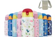 Brand New Autsel Children s Drinking Bottle Stainless Steel 500ml with Straw,