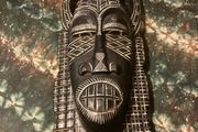 handmade wooden mask free postage