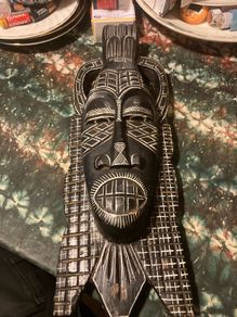 handmade wooden mask free postage