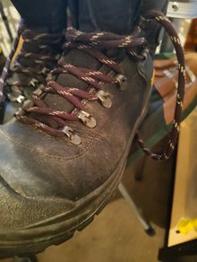 Work boots with steel toe cap