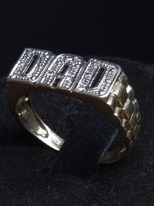 Vintage Fully Hallmarked London 9ct Gold Dad Ring Size 61