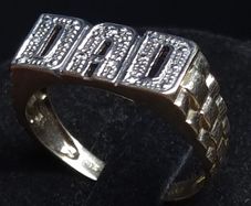 Vintage Fully Hallmarked London 9ct Gold Dad Ring Size 61