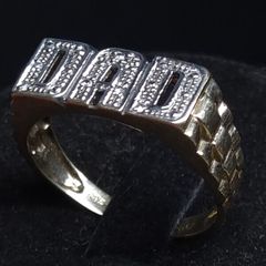 Vintage Fully Hallmarked London 9ct Gold Dad Ring Size 61